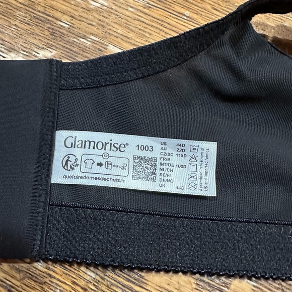 Glamorise Black Wireless Support Bra sz 44D - Picture 4 of 7